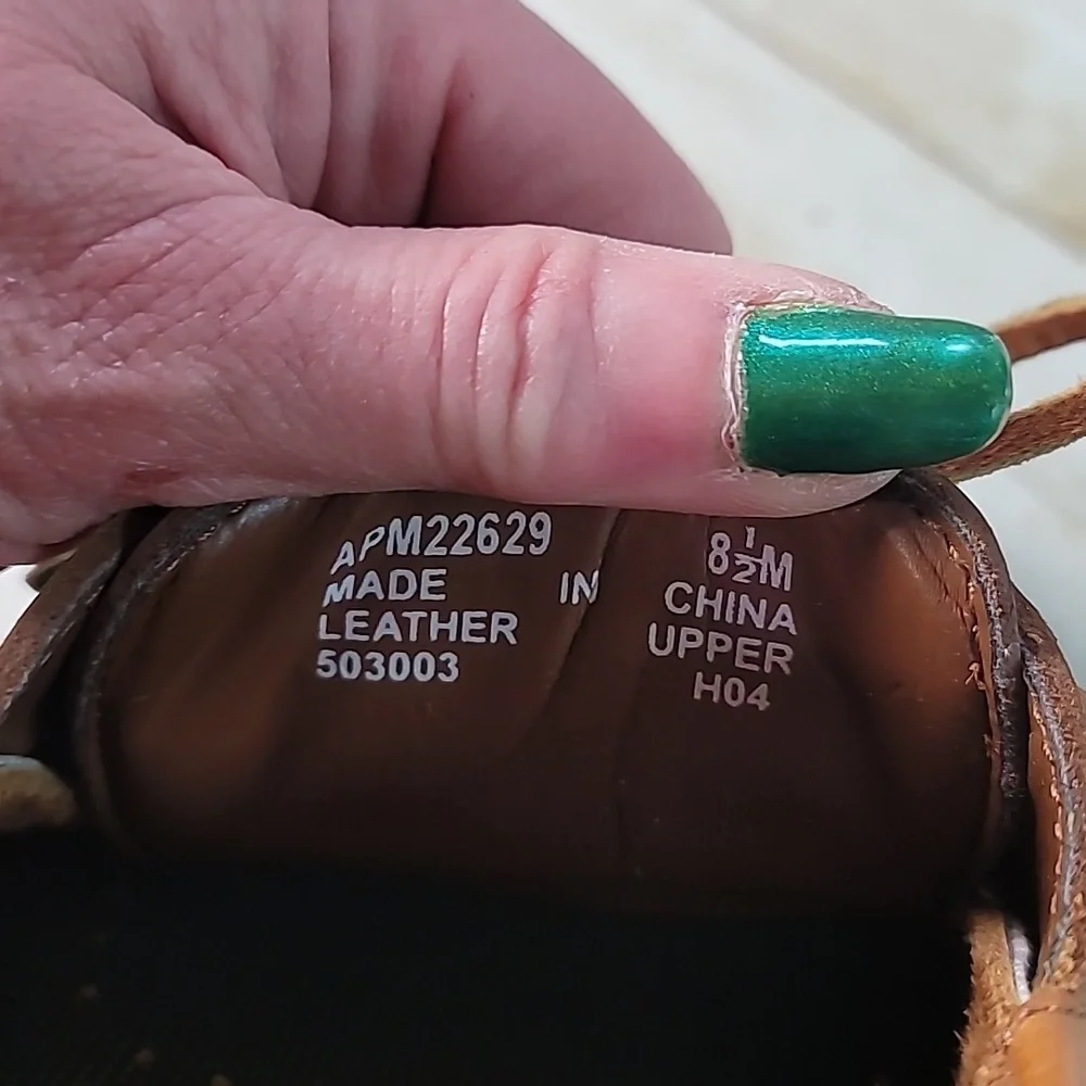 Rockport Mens Handsewn Leather Boat Style Shoes Light Caramel Brown Size 8½‎ 8.5
